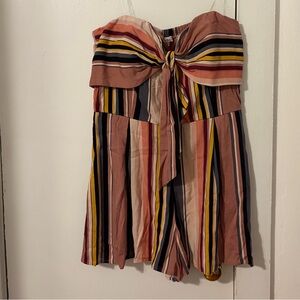 Striped Strapless Romper